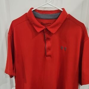 Under Armour Red Polo Shirt Classic Design